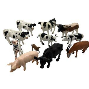 Set Of 11 Terra By Battat Farm Animals Figurines Plastic Multicolor Realistic De